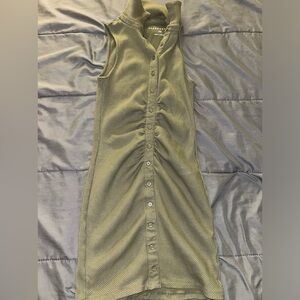 Dark green short dress.